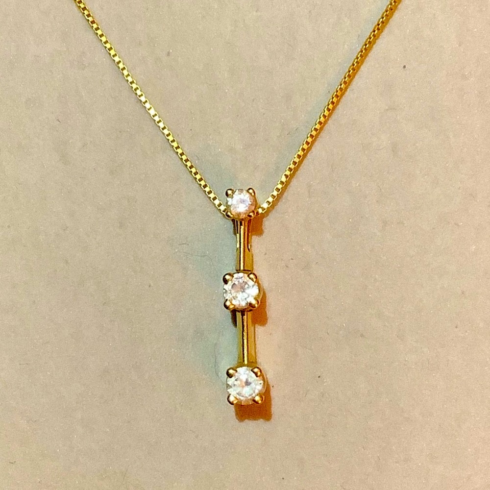 ZALES 14k 1/3ct DIAMOND 3 STONE NECKLACE $489